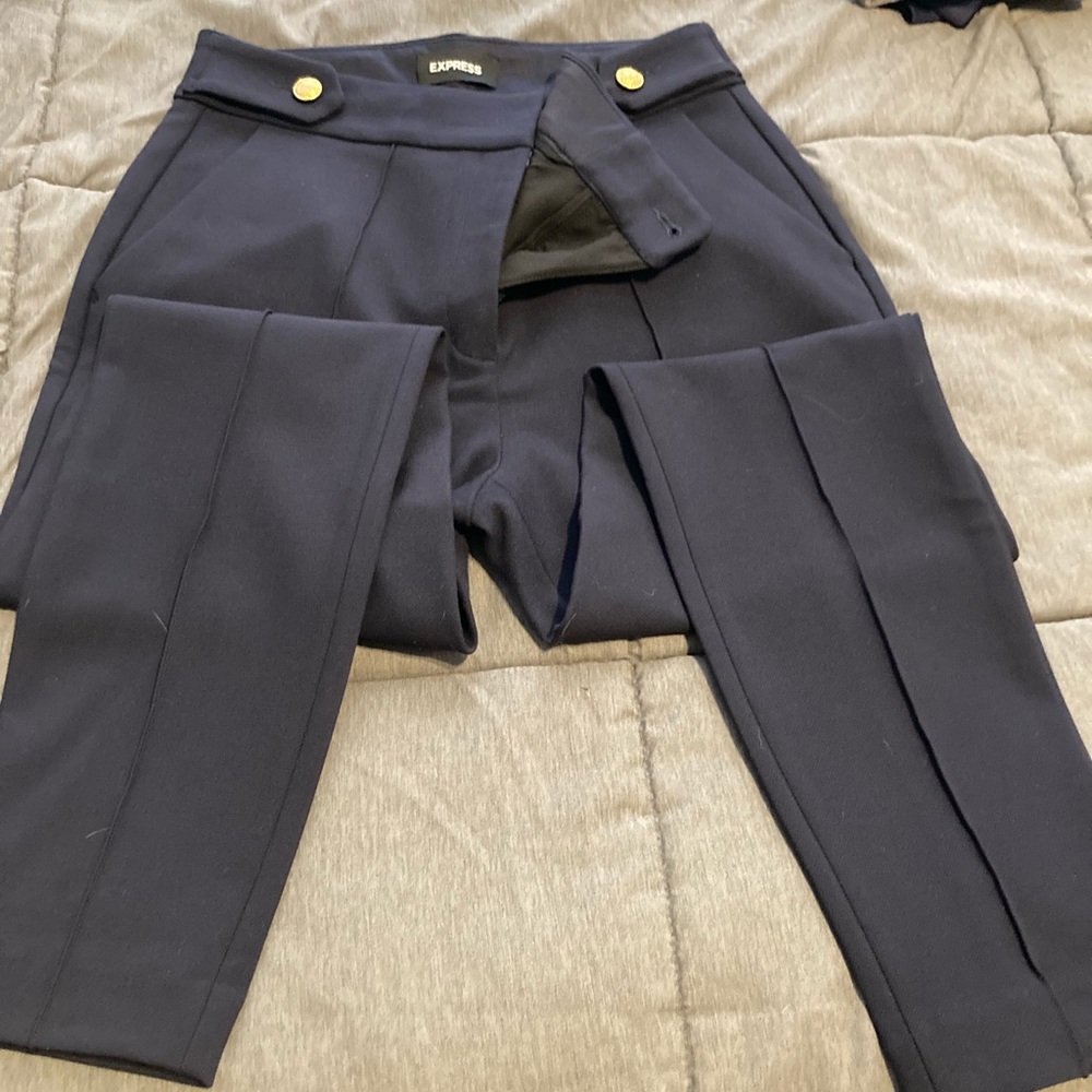 Navy blue EXPRESS Skinny High Rise Career Pants